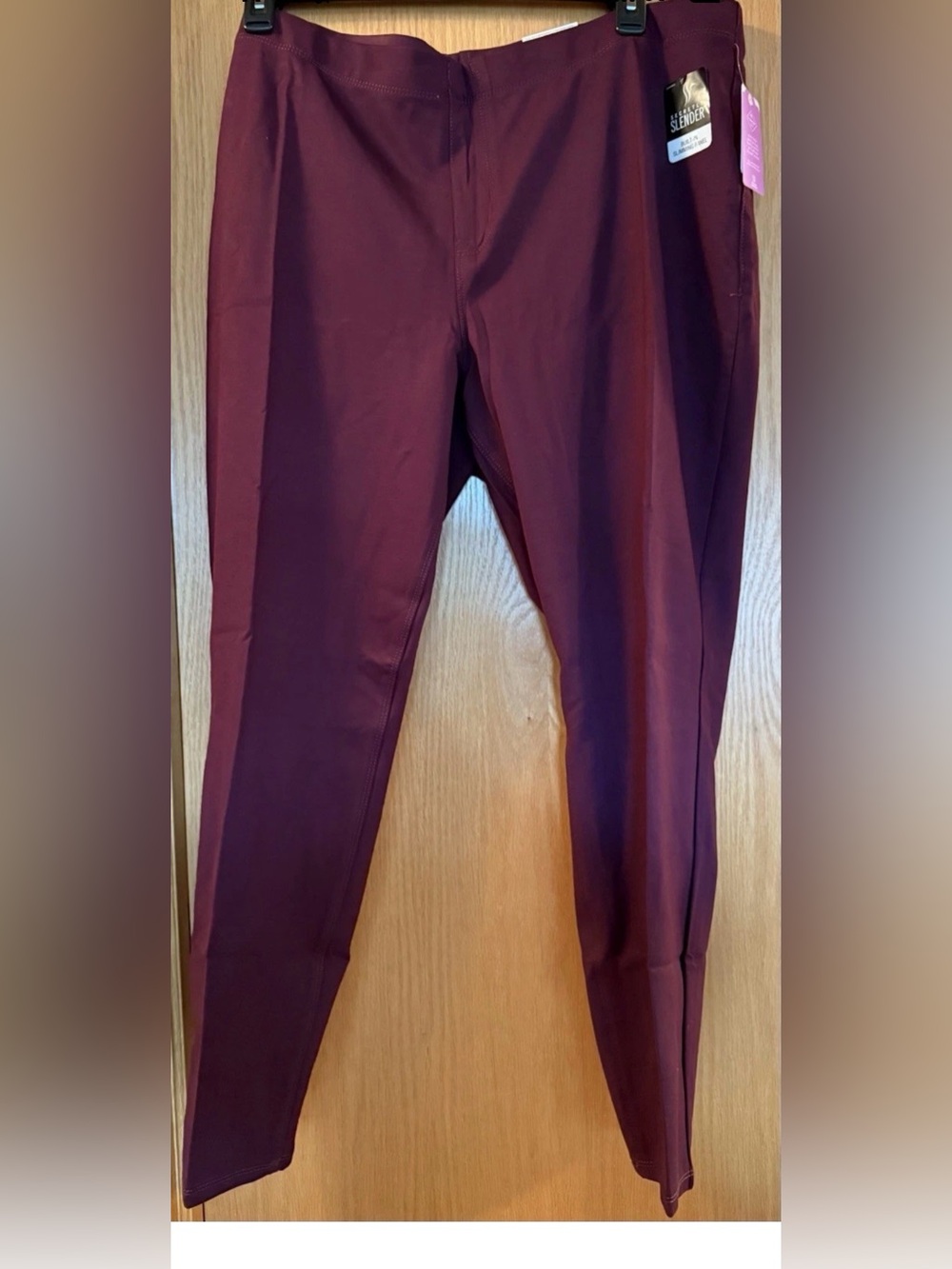 Womens 1X & 3X Pants Ponte Leggings St John's Bay NWT $44 STRETCH Maroon skinny